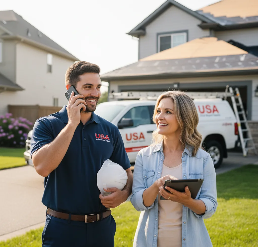 USA Roof Repair Experts customer support in Bergen